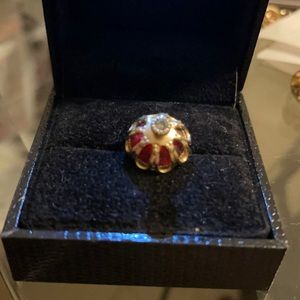 Sarah Coventry ROYAL CROWN 1971 gold tone Ring rhinestone